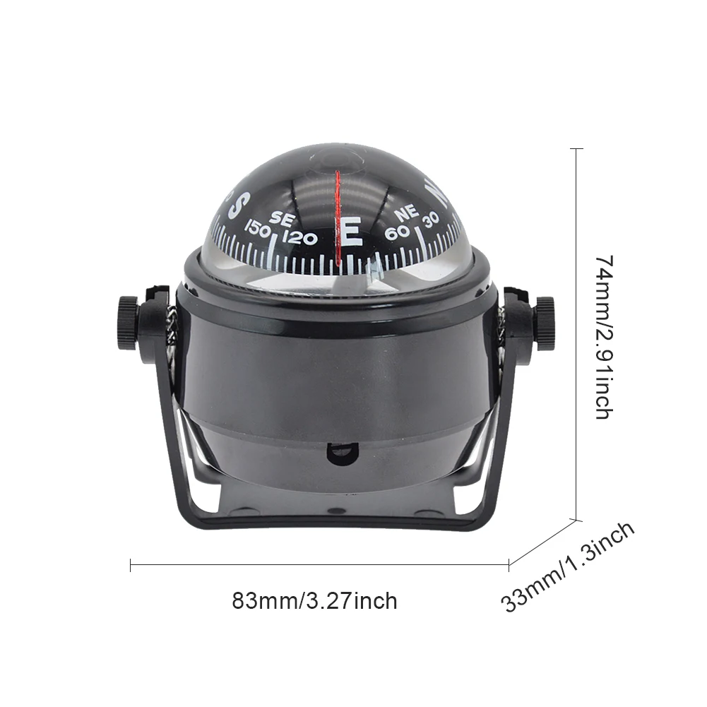 Ball Shaped Nautical Compass Splashproof Sea Pivoting Marine Boat Electronic Navigation Guide