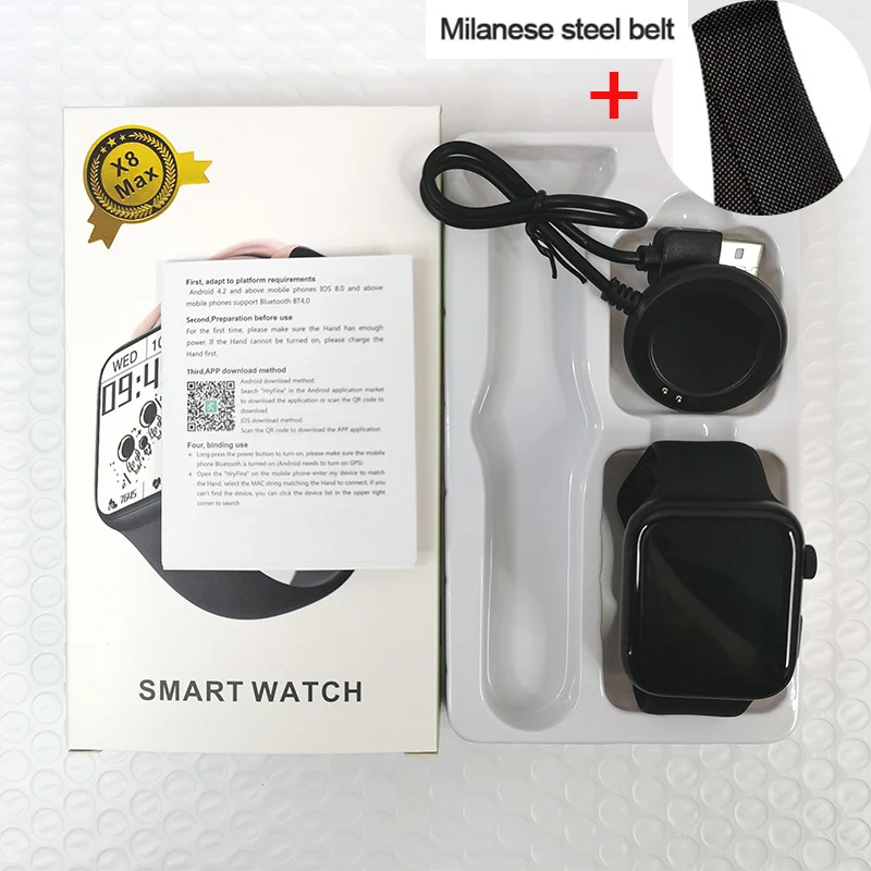 2022 New X8 Max Wholesale Smart Watch X8max SmartWatch 1.75inch Dialing Bluetooth Music Sports Sleep Monitoring Heart-rate PK X8 