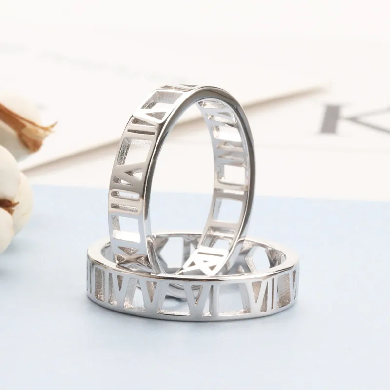 Buyee 925 Sterling Silver Simple Ring Finger Light Polishing Roman