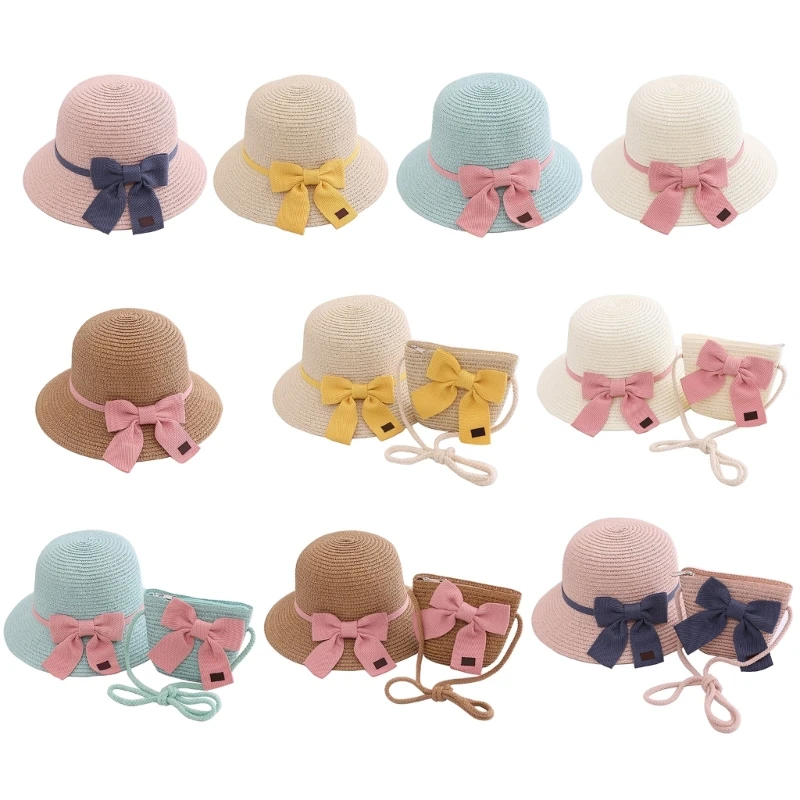 

Toddler Beach Straw Hat and Purse Set for Summer Vacations Outdoor Wearing