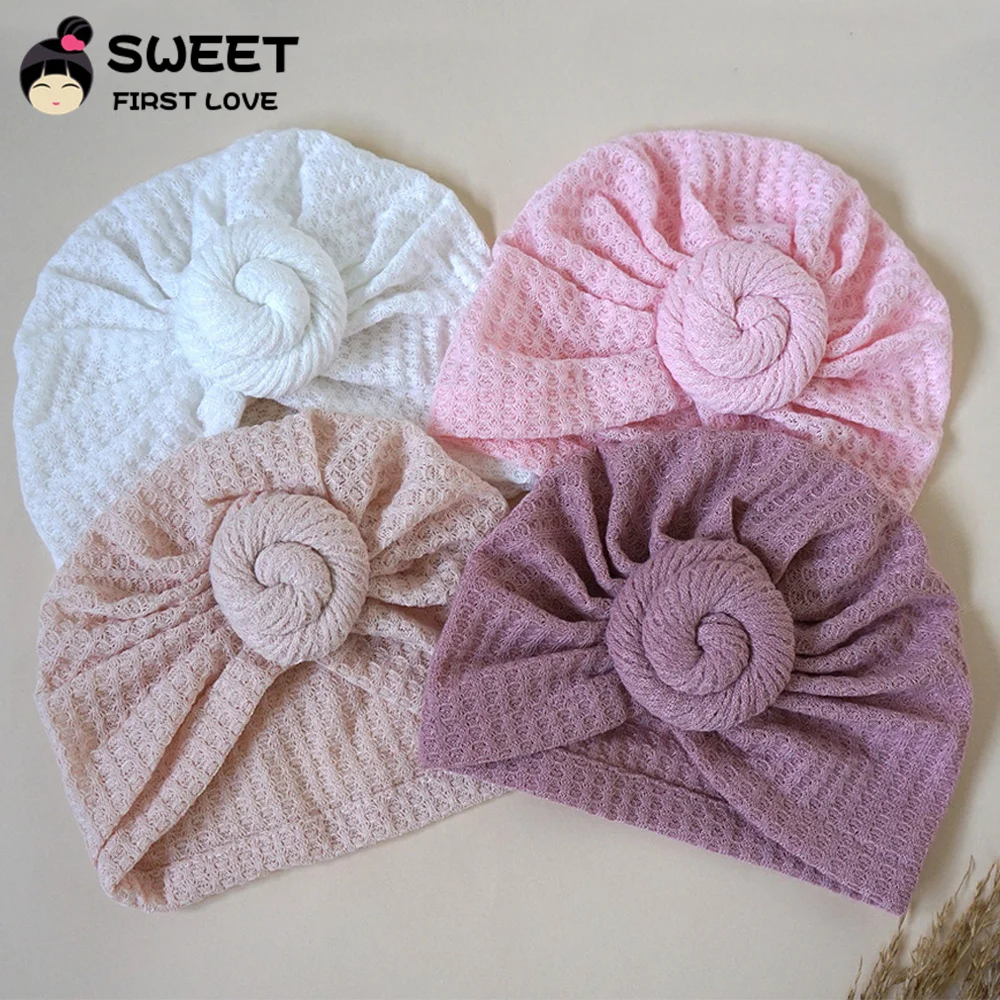 Infant Turban Baby Girl Headband Donut Newborn Hat Soft Cotton Head