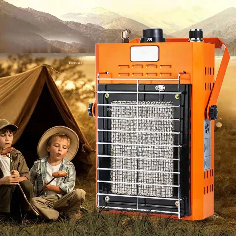 บ้านเตาผิงกลางแจ้งแบบพกพา Chimeneas ฤดูหนาว Camping Bonfire เต็นท์เตาเครื่องทําความร้อนโมเดิร์นฤดูหนาวตกปลาเตาแก๊สเหลว X 1