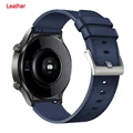 Leather dark blue