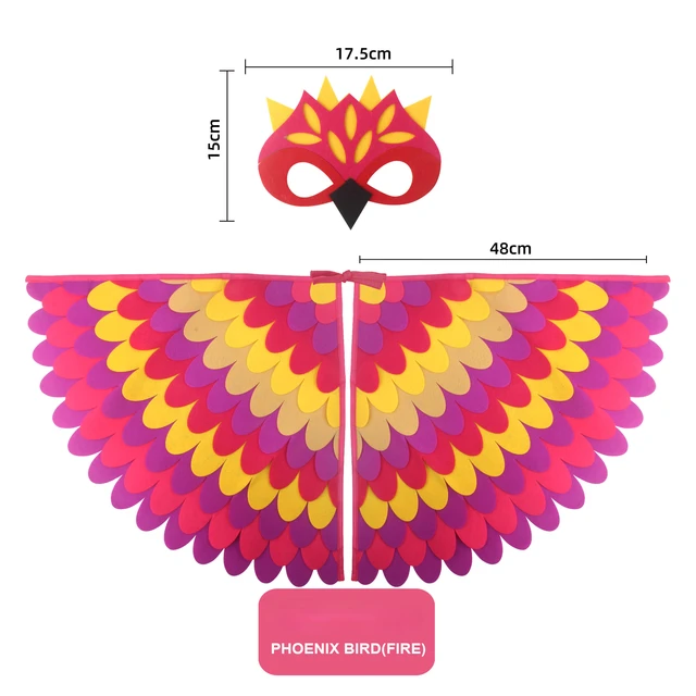 Travestimento Halloween Costume Gufo Con Ali In Feltro Per Bambini