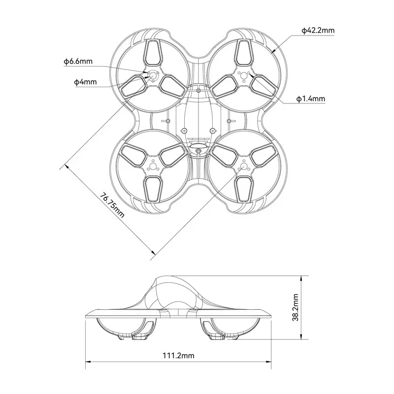 Cadre Cetus Pro monté sur drone, remplacement d'origine pour quadricoptère brushless FPV