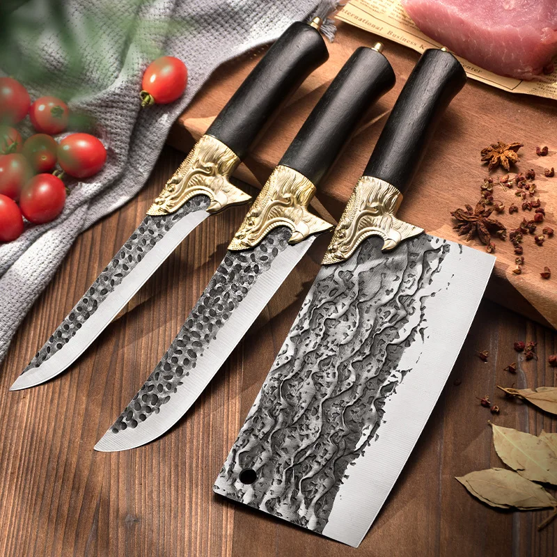 

Forged Longquan Kitchen Knife Household Chopping Knife Set Stainless Steel Boning Knife Meat Cleaver Knife Kitchen Tools