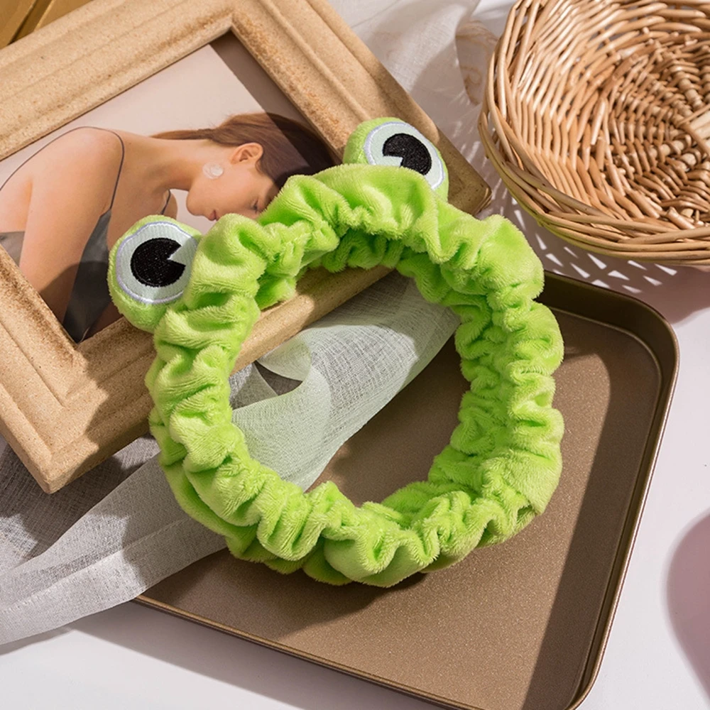 hair ties for women Girls Hair Bands Women Hair Accessories Girls Hairband Funny Frog Makeup Headband Wide-brimmed Elastic Hairbands Cute hair band for women