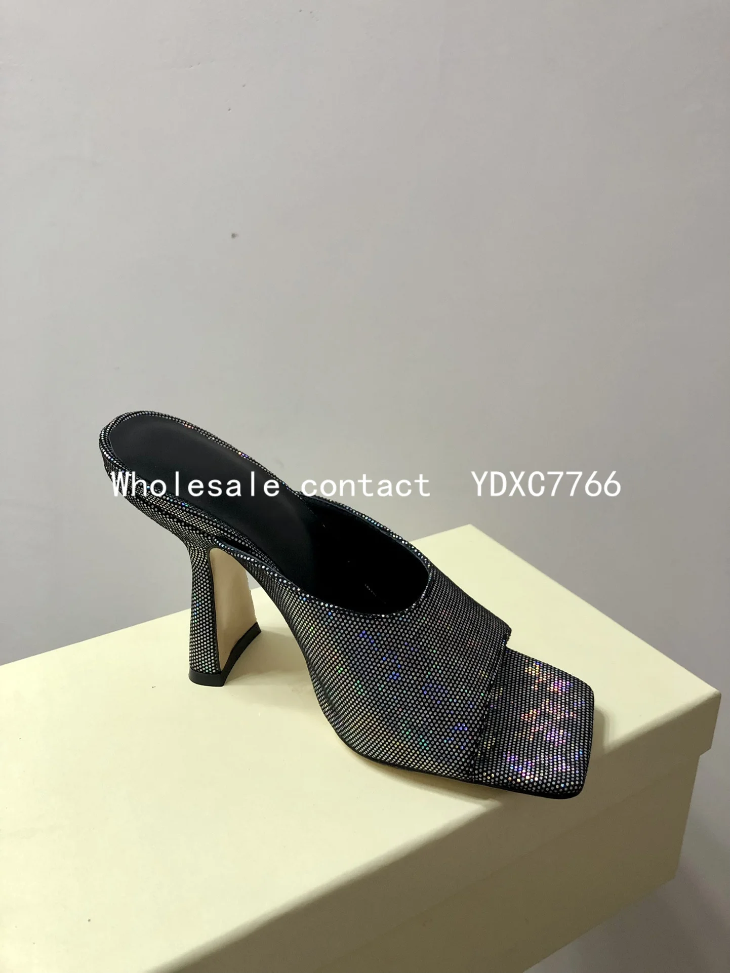 New cowhide thick heels high heels 2023 summer European and American fashion Korean version women wearing slippers women sandals