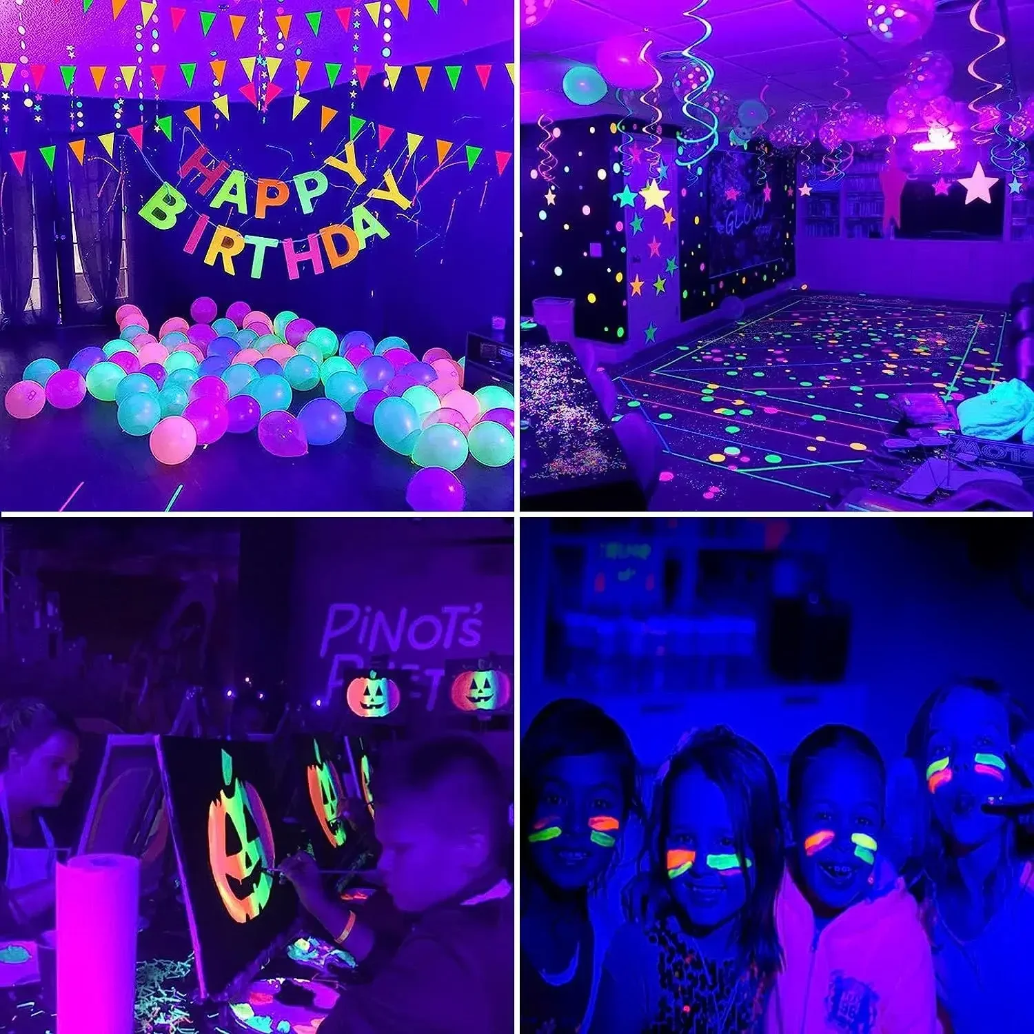 UV Black Light Led Bulbs E27 E26 85-265V 9W 395nm Ultraviolet Lamp Birthday Party Disco Bar Decoration Fluorescent Body Painting