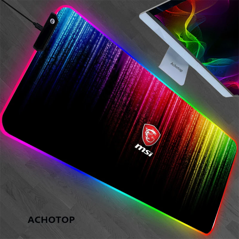 LED 10 Couleur Tapis de Souris Grand XXL Large 800x300x4 PC Ordinateur  Mousepad