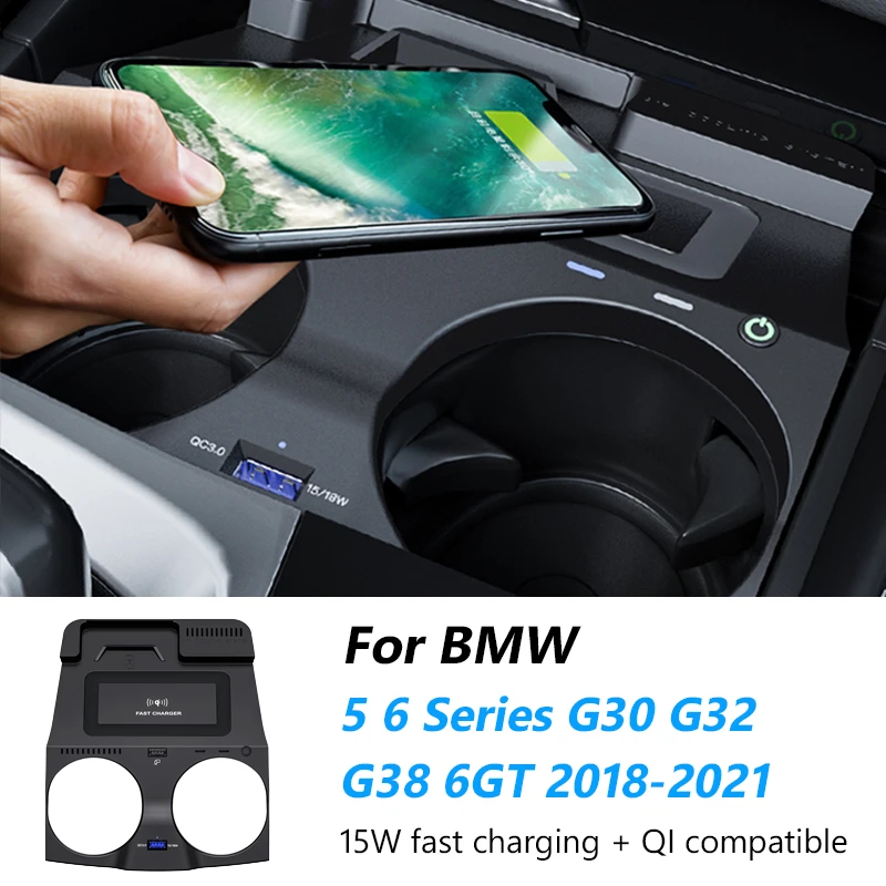 For Bmw 5 6 Series G30 G38 G32 6gt Car Qi Wireless Charger Phone Fast