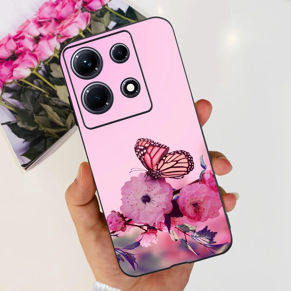 Black Silicone Cute Cat Cartoon Painted Case - Fashionable Protective Bumper Cover