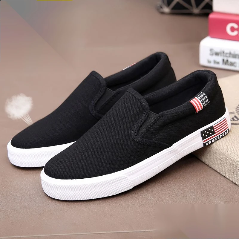 One foot canvas flat bottomed lazy shoes, old Beijing cloth shoes for women, and work casual_voghion.com