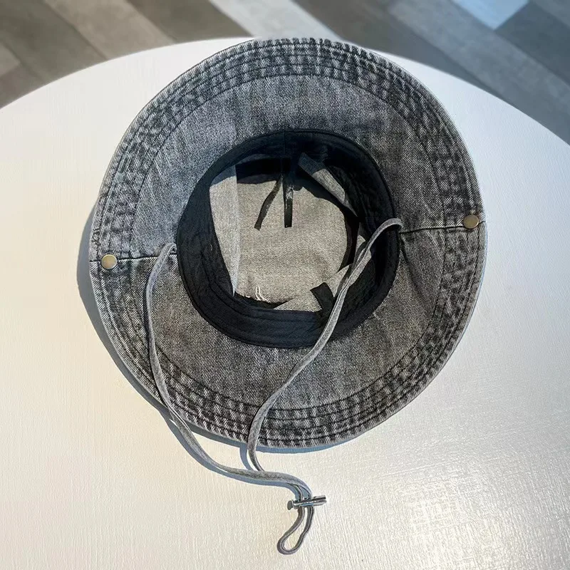 Bucket Hat Denim Cloth Men Women Outdoor Fisherman Retro Casual Sun Protection Fishing Camping Spring Summer Cowboy