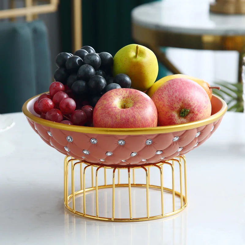 

Light luxury fruit plate creative decoration modern household living room tea table snack tray Nordic style glass candy Basin