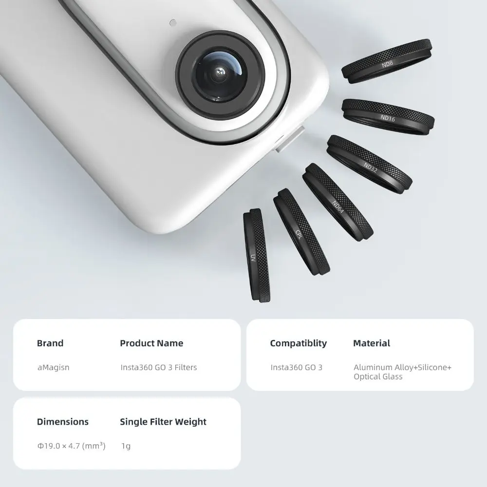 Description Picture 6 of itemFor Insta360 Go 2 GO 3 Lens Filters ND8 ND16 ND32 UV CPL Filter For Instal 360 GO2 GO3 Action Sport Camera Accessories