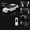 1:24 Tesla Model X  Tesla Model 3 Alloy Die Cast Toy Car Model Sound and Light Children's Toy Collectibles Birthday gift 2