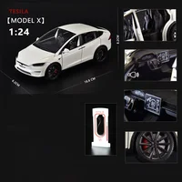 1:24 Tesla Model X  Tesla Model 3 Alloy Die Cast Toy Car Model Sound and Light Children's Toy Collectibles Birthday gift 2