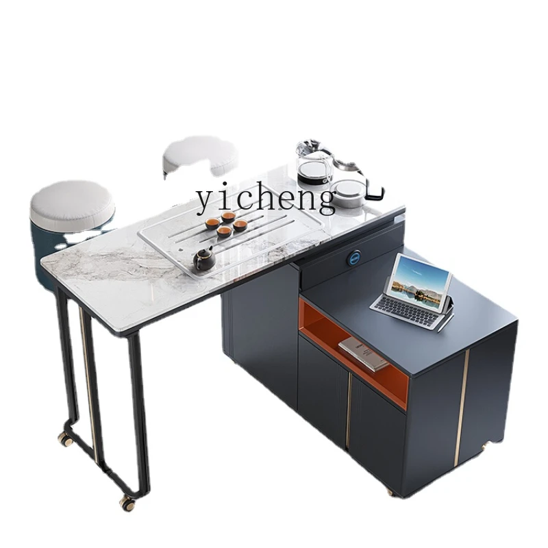 

XL Movable Tea Table Multifunctional Folding Tea Tail Strop Kettle Integrated Rotating Tea Table