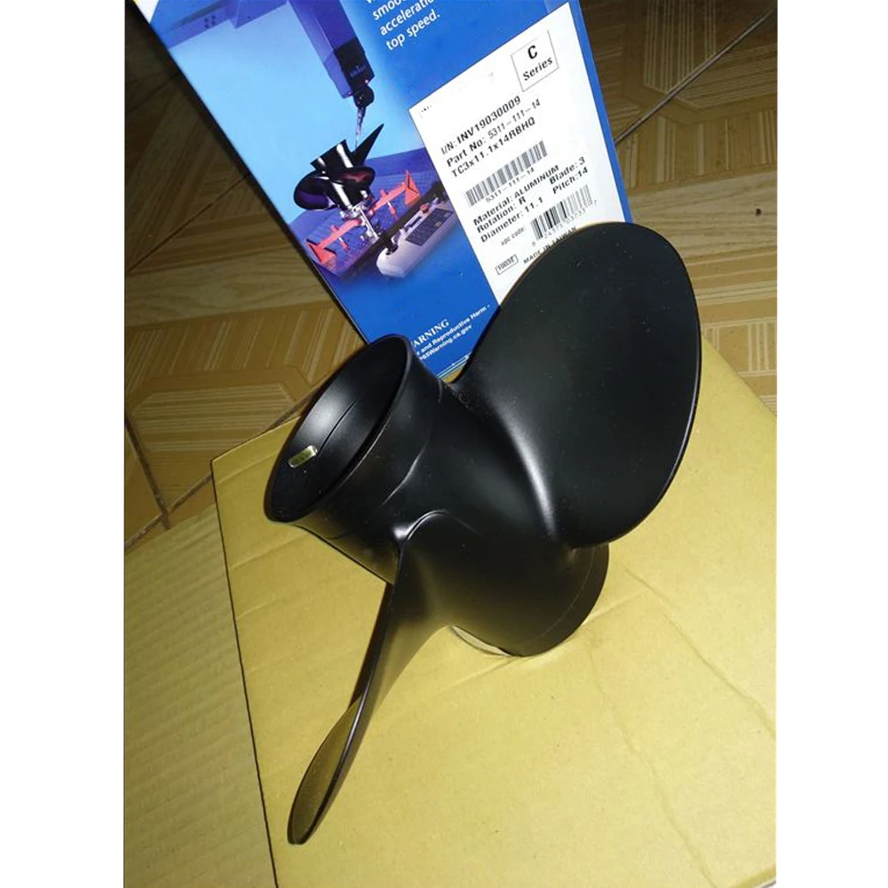 Hélice de alumínio de qualidade superior 13keyways para tohatsu 2 tempos 35 55hp motor de popa