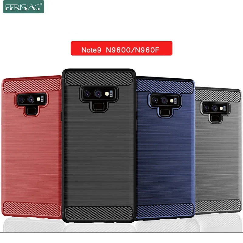 Shockproof Silicone TPU Bumper Carbon Case for Samsung Galaxy Note 9
