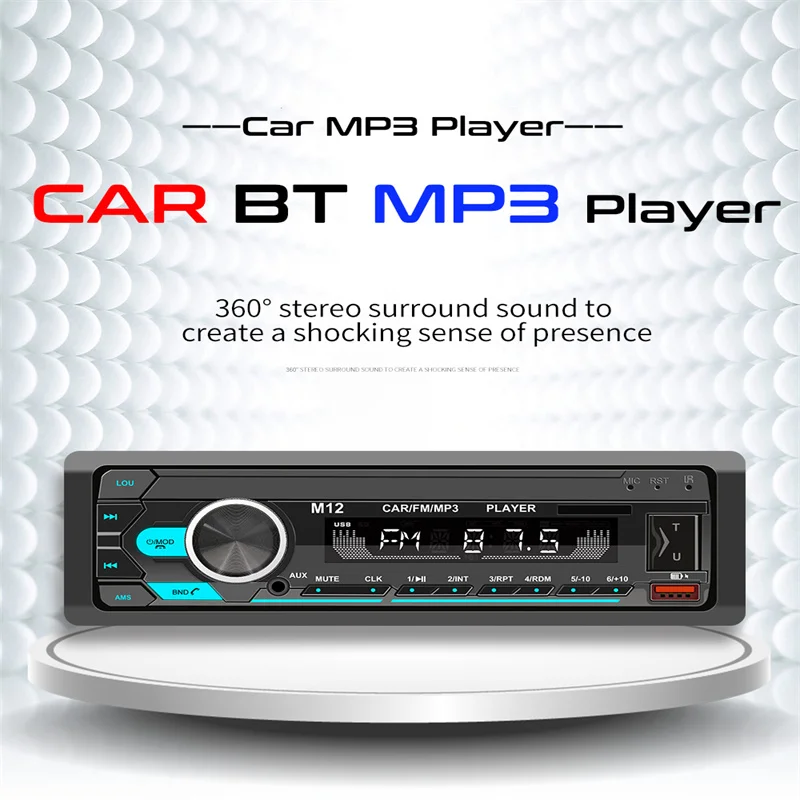 1Din Car Mp3 Player Autoradio In Dash 1 Din Lettore Mp3 Fm Audio Stereo Usb Aux Input Assistente Vocale Bluetooth Autoradio