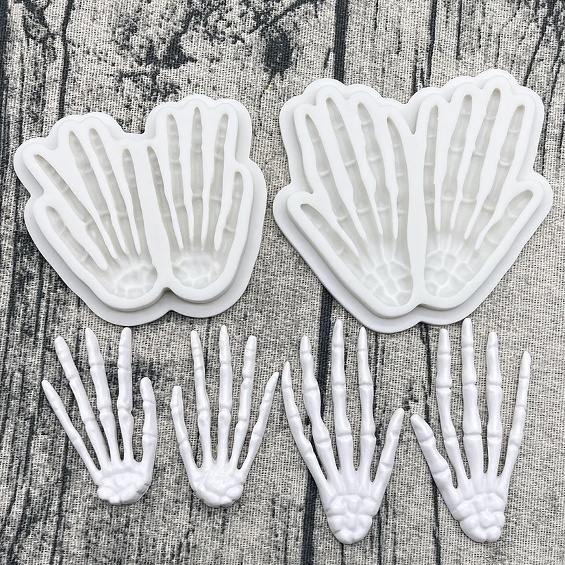 Halloween Hand Knochen Silikonform Sugarcraft Schokolade Cupcake Backform Fondant Kuchen Dekorieren Werkzeuge – Detail 1