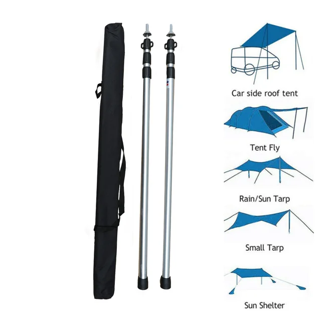 Teleszkópos Sátorrudak 94 ~ 230 Cm Állítható Kemping Napellenző Oszlopok Támogató Rudak Kültéri Felszerelés Sátor Kiegészítők - Image 4