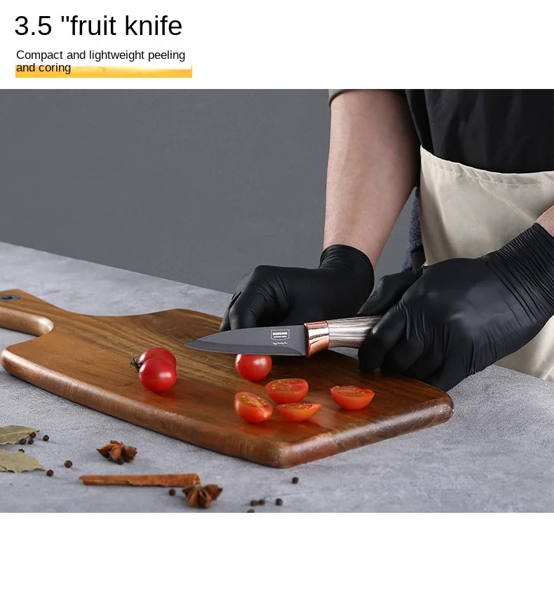  FineTool Juego de cuchillos de cocina, juego de cuchillos de  chef profesional japonés 7Cr17mov de acero inoxidable de alto carbono para  carne vegetal accesorios con mango de madera maciza roja, juego