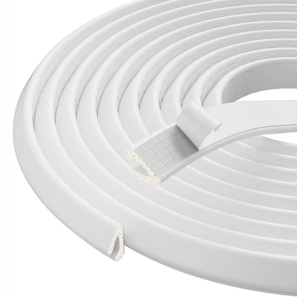 Weatherproof Self-Adhesive Foam Door Seal Strip - V Shape Draft Stopper