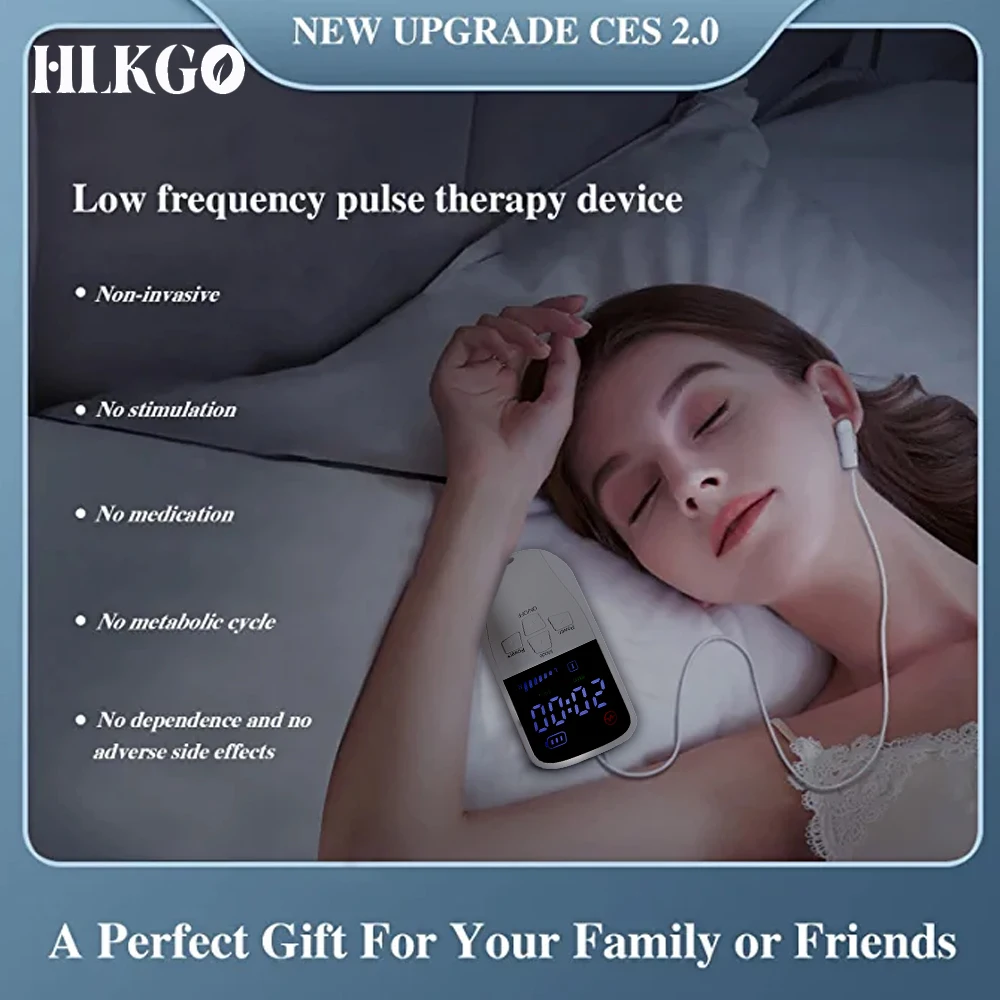 

New CES Therapy Transcranial Micro Current Stimulator Sleep Aid Device Treatment Insomnia Anxiety Head Pain+Free Shipping
