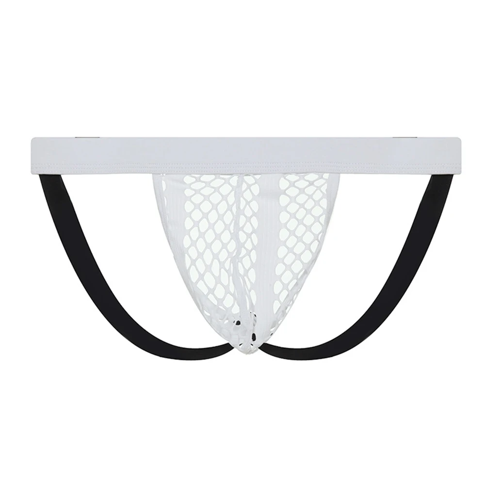 

Sexy Hollow Thong Mens Mesh See-Through Pouch Jockstrap Briefs Gay Underwear T-Back Underpants Elastic Breathable Male Panties