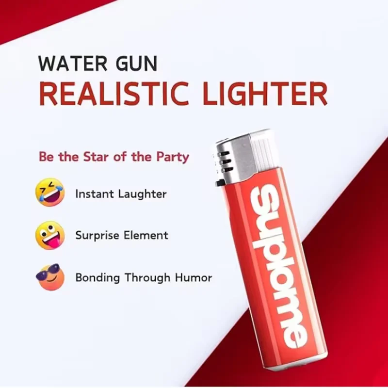 Kids toy lighter water gun press to spray water party trick or treat prank gadgets funny press type toys lighter small gun water guns