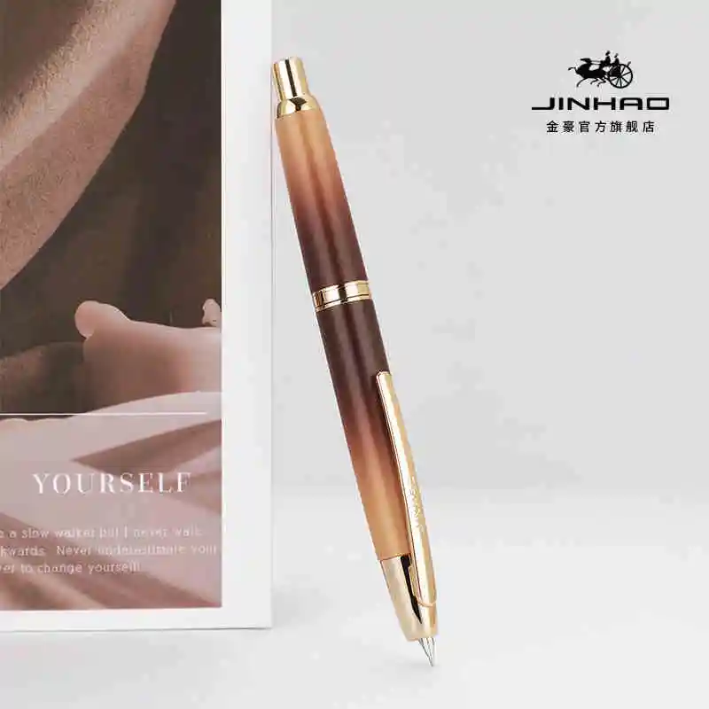 JINHAO Press Retractable Fountain Pen EF/F Nib Clicking Pen Stationery Metal Matte Black Writing Ink Office PK A1 A2 fountain pen,metal pen