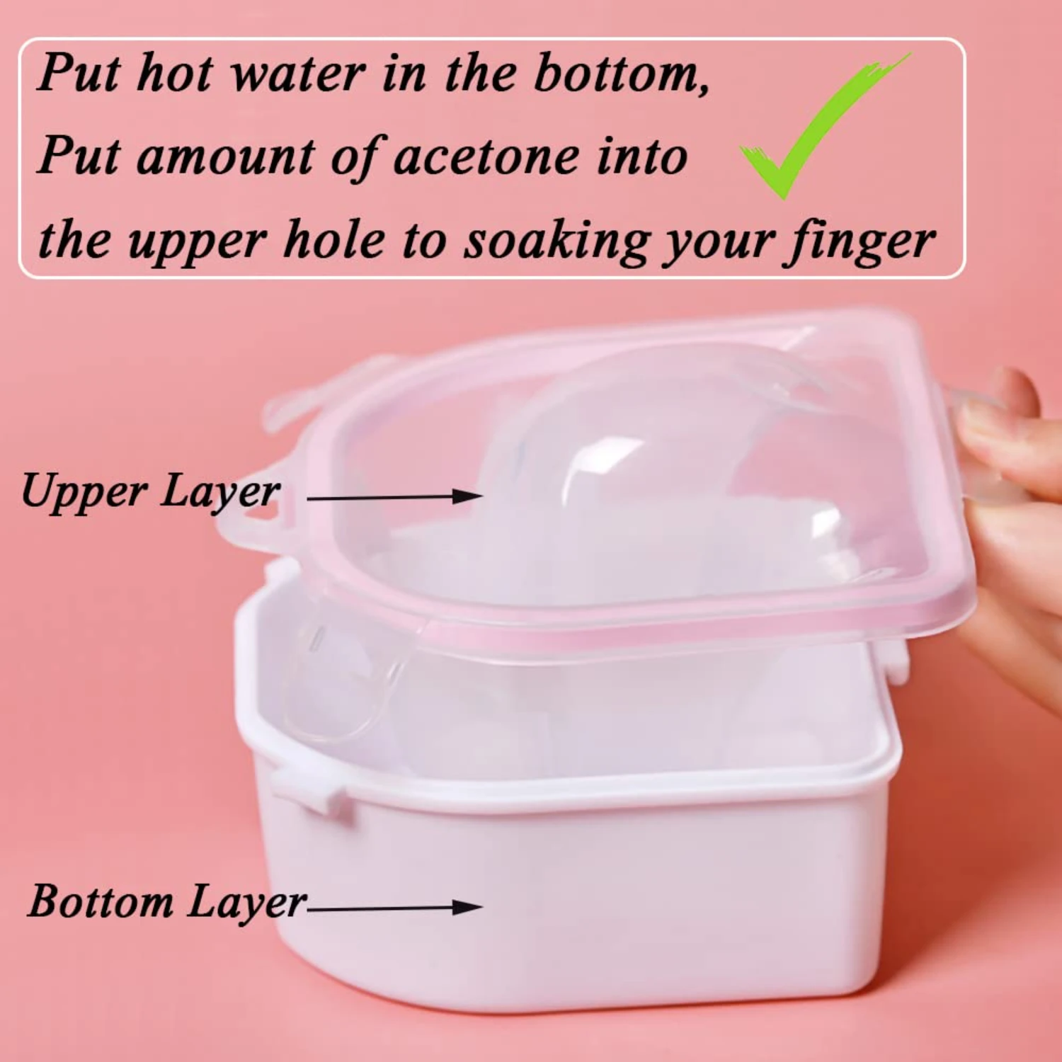 Professional Nail Polish Remover Kit-Deluxe Soaking Set for Acrylic Dip Powder-Manicure Essentials with Cuticle Pusher, Nail