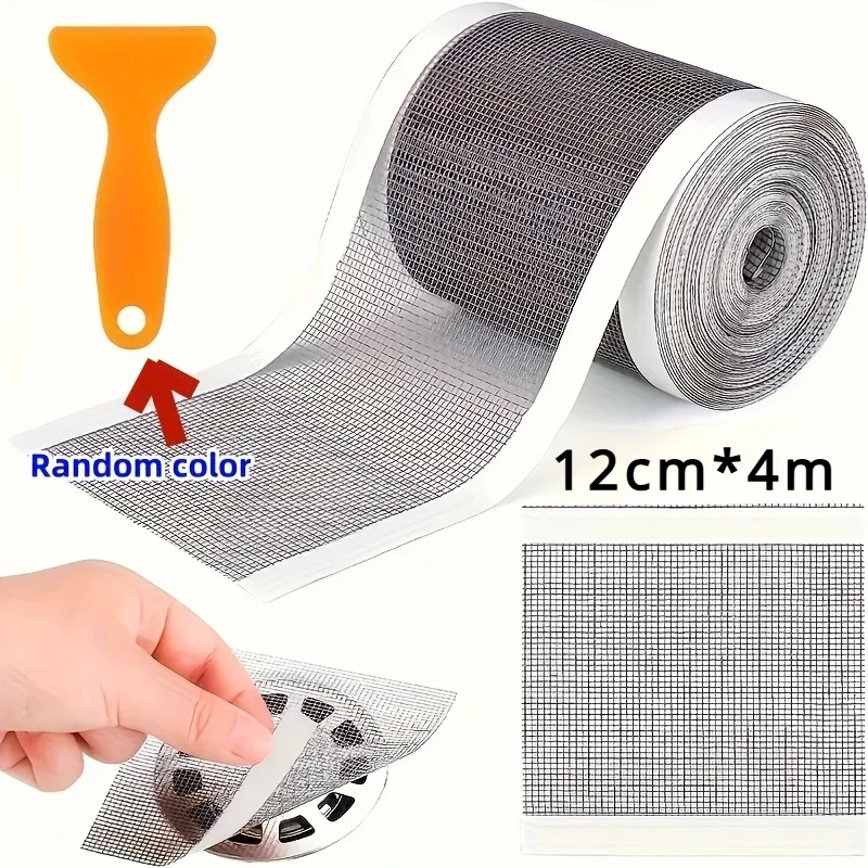 12cm*4m Cutable Shower Drain Hair Catcher Disposable Shower Drain Sticker Easy To Stick Suitable for Home