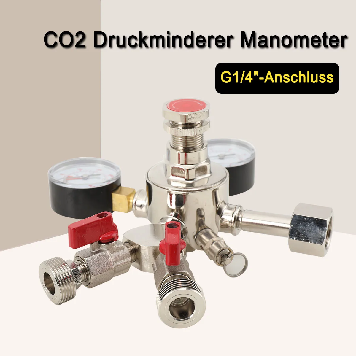 Kohlendioxid Gas Meter Primäre Druckminderventil Manometer Doppel Ventil Zylinder Manometer – Detail 6