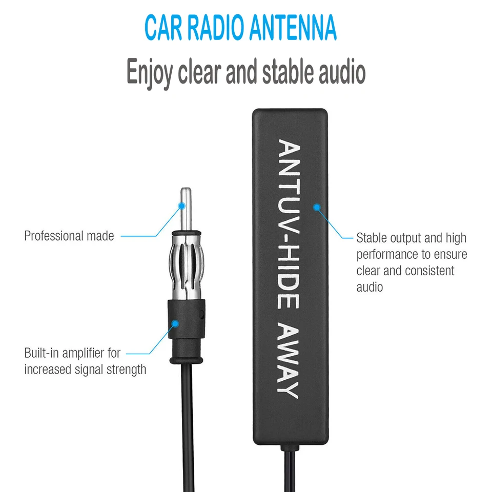 Hidden Amplified AM FM Antenna For Vehicles Universal Hidden Car ...