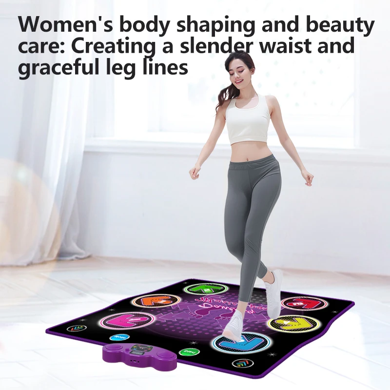 HTASKTEXEH Dance Mat Toys for Adults and Children, Electronic Dance Carpet with Illuminated 6 Keys, Bluetooth Connectable