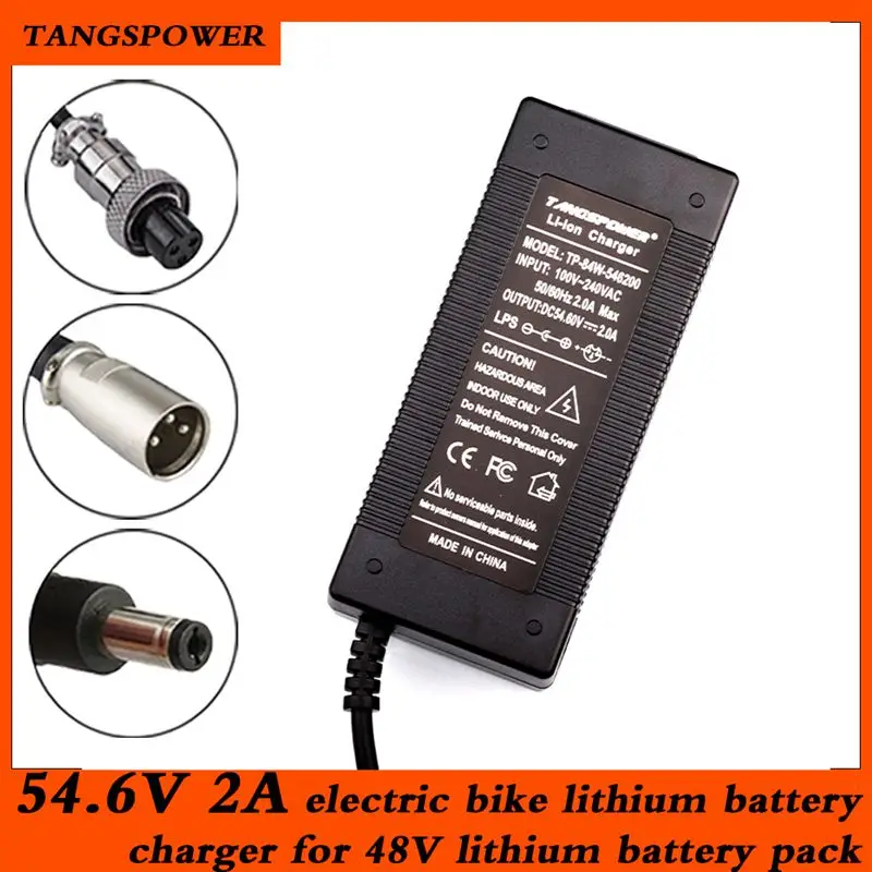 54.6V 2A electric bike Charger For 13S 48V 2A Li-ion Battery pack charger  Output DC 54.6V 2A Lithium Battery chargeur - AliExpress