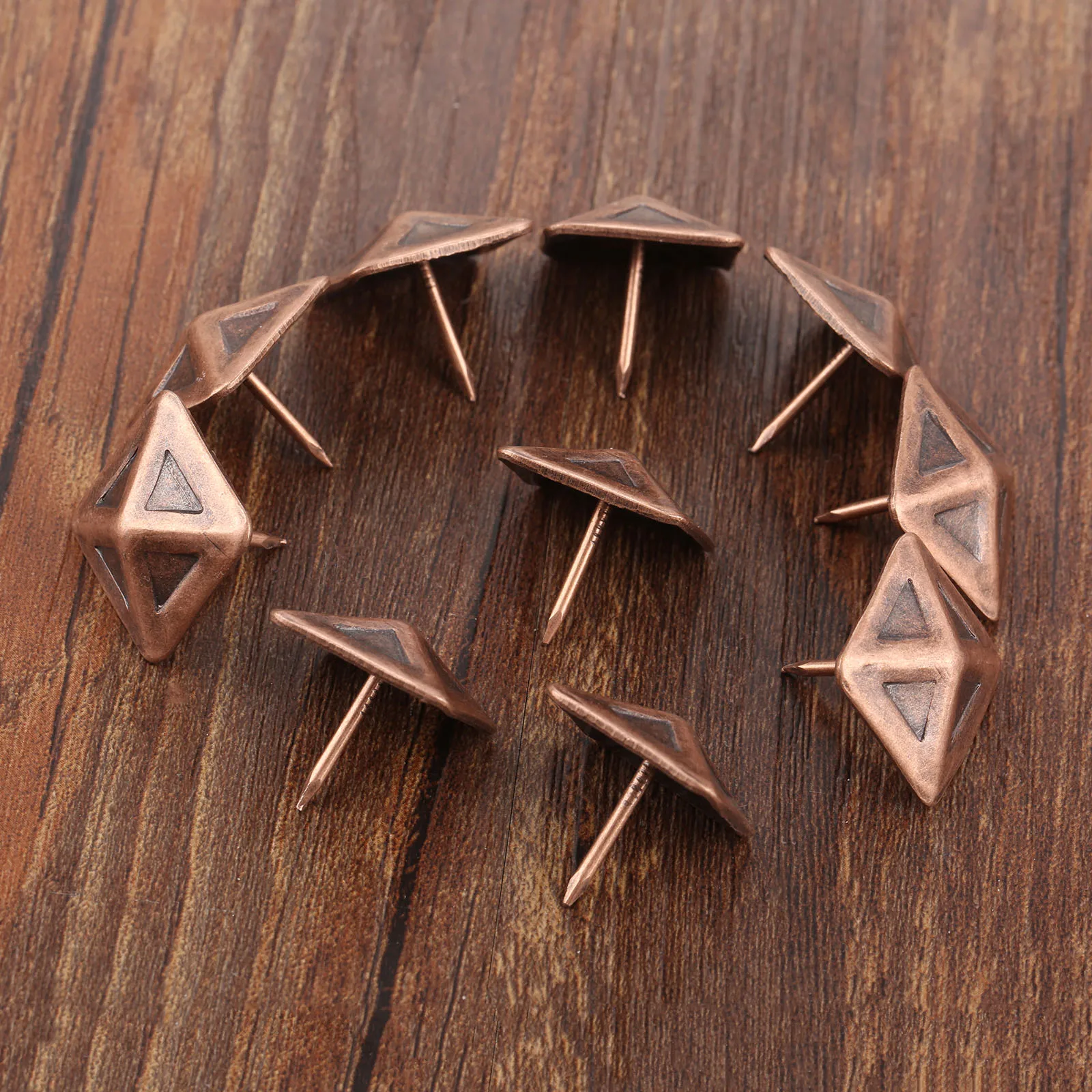 10pcs 19*19mm Upholstery Nails Red Copper square Tack Stud Push Pin Decor Furniture Hardware