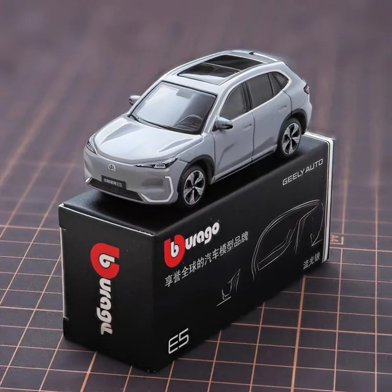 부라고 1:64 지리 E5 EX5 합금 SUV 자동차 모형 다이캐스트 금속 신에너지 자동차 모형 시뮬레이션 미니어처 스케일 어린이 선물