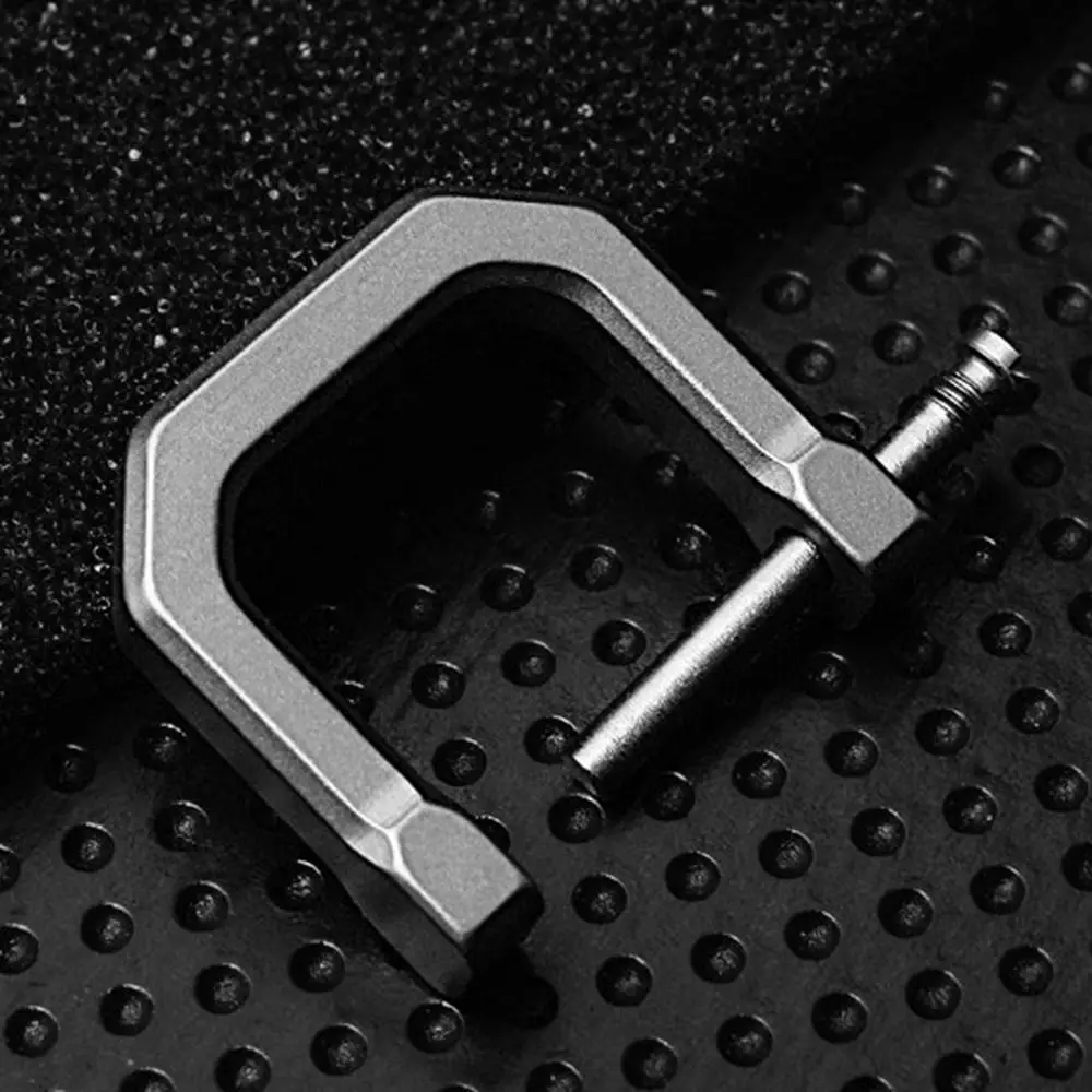 Portable Titanium Alloy Horseshoe Buckles Carabiner D Bow Staples Shackle Key Ring Keychain Hook Buckles Bracelet Tool