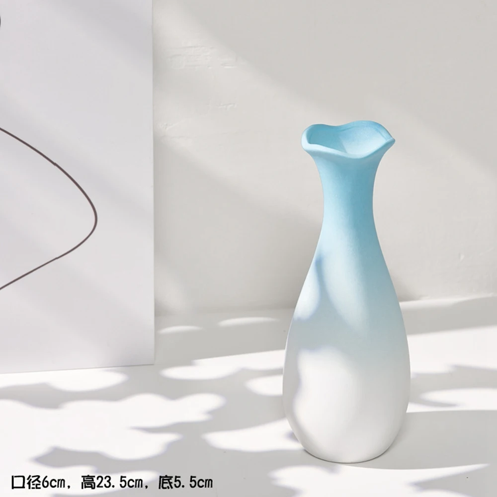 のグラデーションセラミック花瓶リビングルームのダイニングテーブルテレビキャビネットフラワーアレンジメントシンプルな家花のな装飾H100 : グラデーションカラー大きな花瓶、リビングルーム芸術的