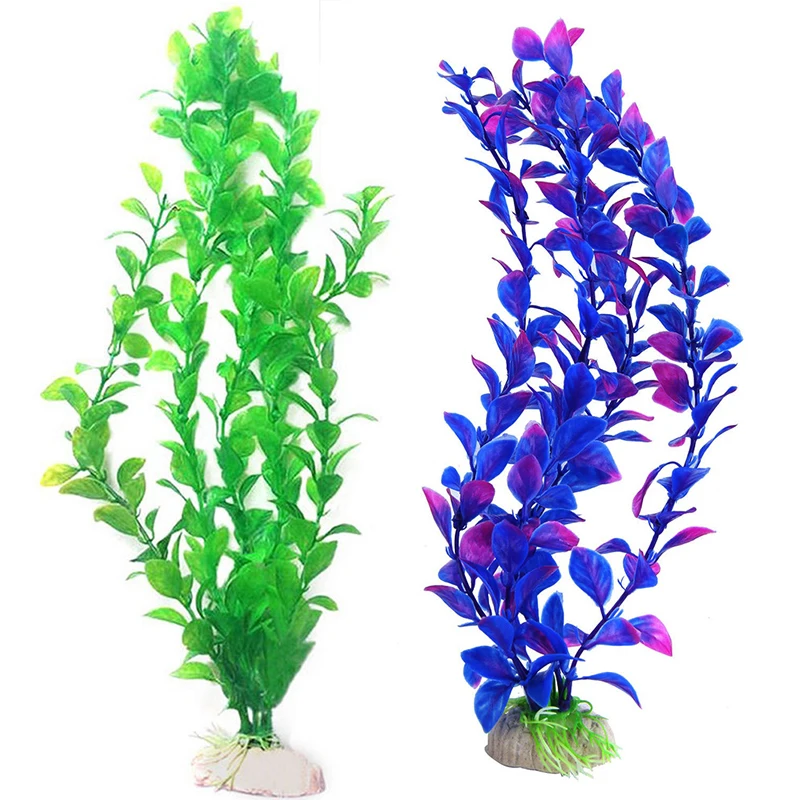 1/2PCS 25cm Artificial Underwater Plants Aquarium Fish Tank Decoration Green Purple Water Grass Viewing Decorations Pet Products