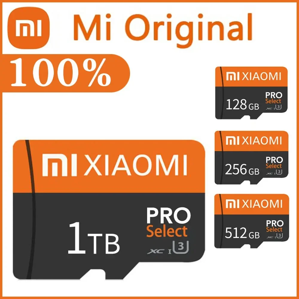 

Оригинальная Xiaomi Φ 1TB Micro SD карта памяти TF/SD 128GB 256GB 512GB Mini Memory Card Class10 для камеры/телефона 2024 Новинка