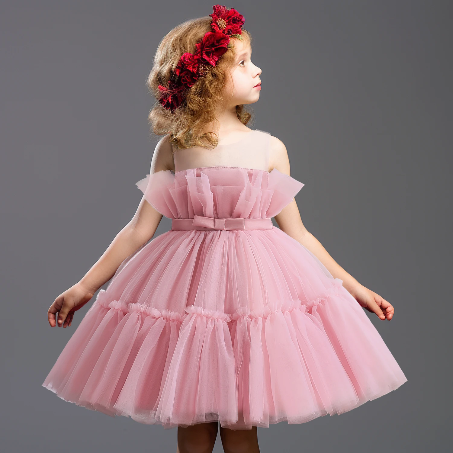 Girls Dress Princess Dress Girls Sequin Tutu Lace Mesh for Birthday Prom Toddler Baby Kids Elegant Wedding Party Clothes Children Baptism Gown girls dress,princess costume