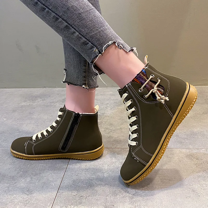 Snow Boots Women's 2023 New Flat Heel Martin Boots Winter Cotton Short Boots Women's Cotton Shoes Large boots women