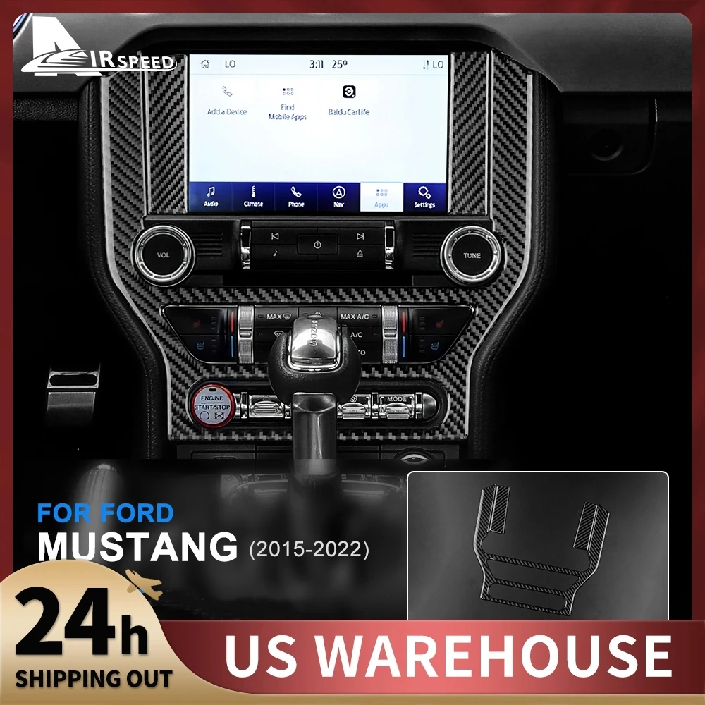 

Для Ford Mustang GT 2015-2021 интерьер автомобиля из углеродного волокна GPS навигация отделка рамка мультимедийная консоль