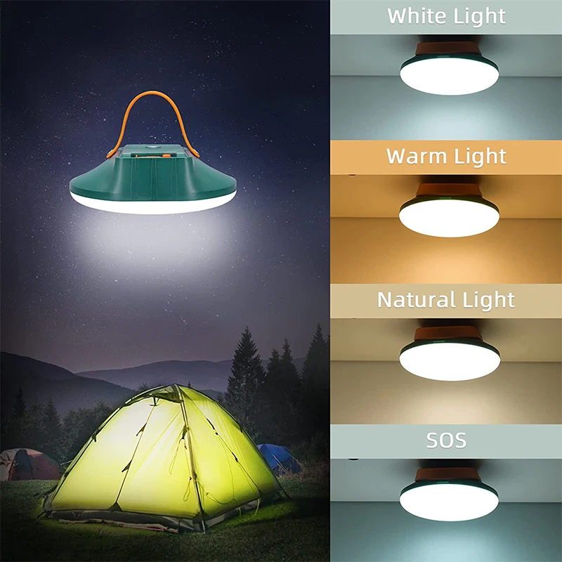

Portable Emergency Lamp Rechargeable USB Work Light Three Colors Stepless Dimmable Camping Tent Lantern Flashlight Power Bank